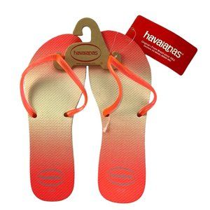 Havaianas Women's Slim Flat  Sunset Flip Flop- Coral- 11/12Womens